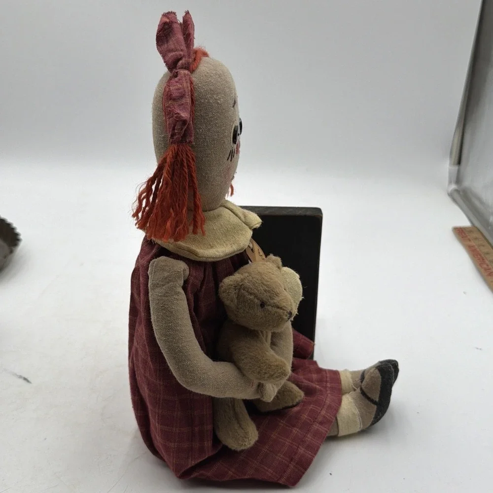 NWT Pearson's Simply Primitives Boo Boo Raggedy Anne and Teddy Bear Folk Doll